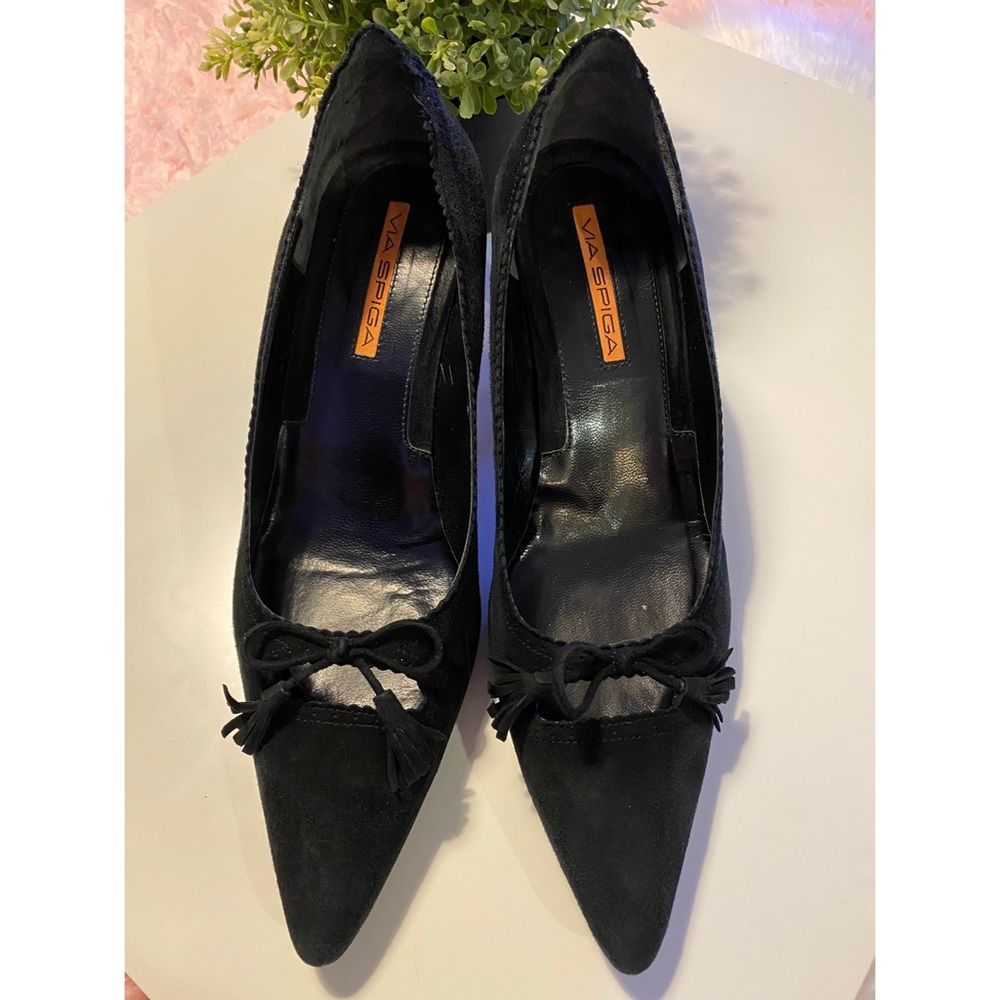 Via Spiga Black Suede Heels